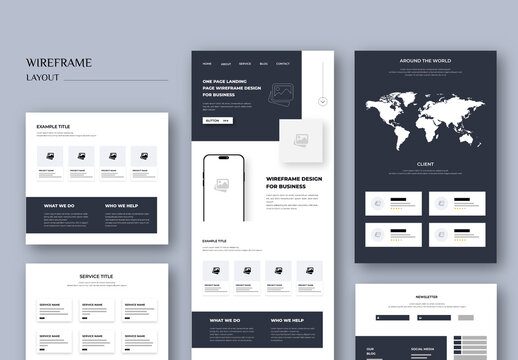 Website Wireframe Layout Kit