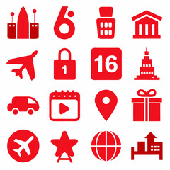 travel icons set of Plane simple icon silhouette vector