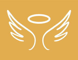 Bird Angle Wings Halloween Sketch Logo Emblem Set