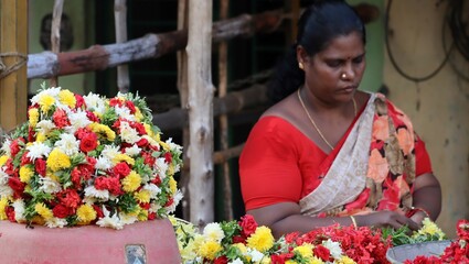 An enchanting garland market in India