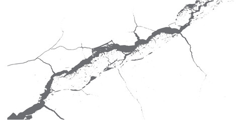 Crack concrete white wall or Cement wall background. Grungy, grunge effect, grunge texture, dry land crack effect