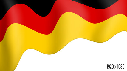Germany country flag realistic independence day background. German commonwealth banner in motion waving, fluttering in wind. Festive patriotic HD format template for independence day