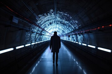 Obraz premium Echoes reverberate through a meticulously mapped underground journey, emphasizing the interplay between sound and exploration.