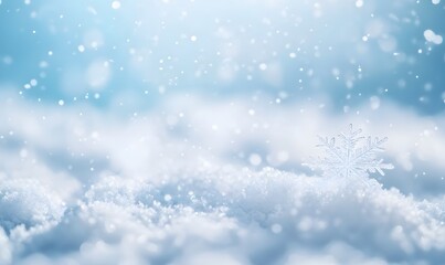 Fototapeta premium Beautiful snowflake with white and blue background, Generative AI