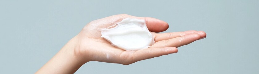 Fototapeta premium Nourishing Hand Cream Application for Soft Skin Texture and Care in Skincare Routine
