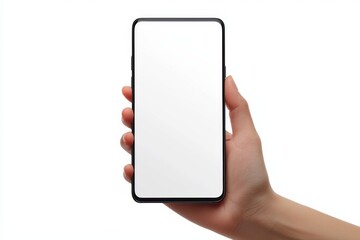 Blank Smartphone Mockup on Hand created with Generative AI
