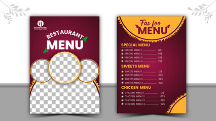 Obraz premium A4 Restaurant food menu design