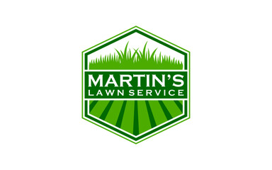 landscape logo for lawn or gardening business design template