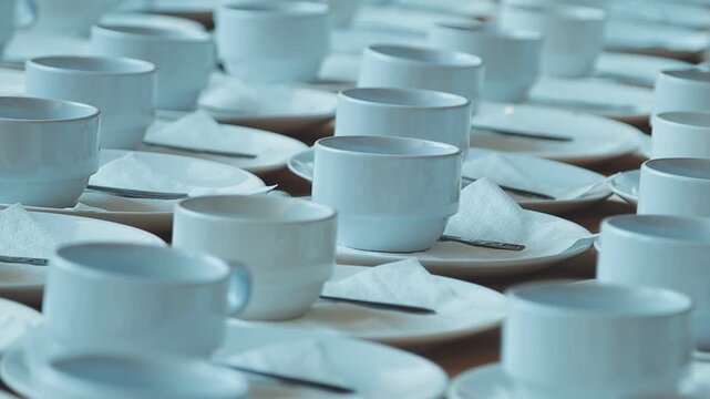 a row of empty cups can be a void waiting to be filled. The cups are still empty, open to be filled with anything.