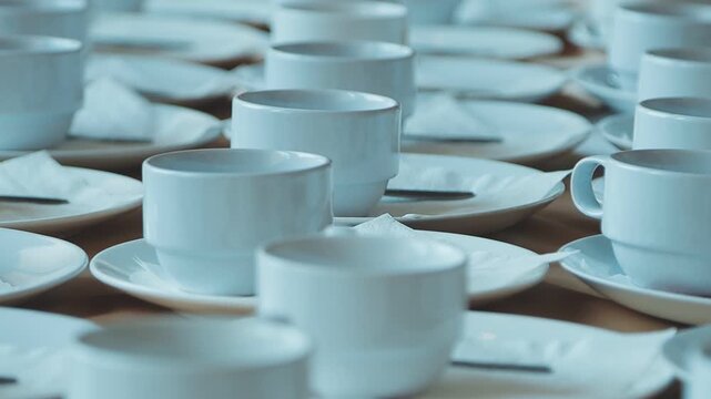 a row of empty cups can be a void waiting to be filled. The cups are still empty, open to be filled with anything.