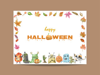 Happy halloween with cartoon character background