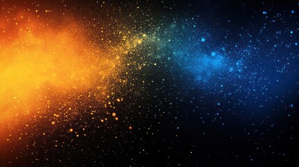 Obraz premium Abstract Black Background with Orange and Blue Glitter