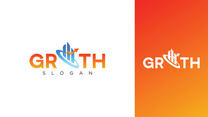 Obraz premium Growth Logo with the symbol representing the success and growth icon in vector art template 