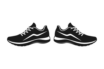 Running Shoes Icon Silhouette Illustration