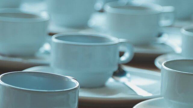 a row of empty cups can be a void waiting to be filled. The cups are still empty, open to be filled with anything.