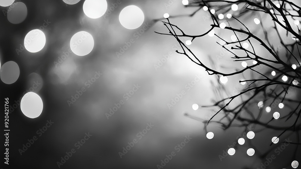Canvas Prints a black and white bokeh background inspired by natural elements.