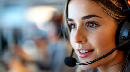 Customer service representatives assisting clients over the phone, highlighting service roles,