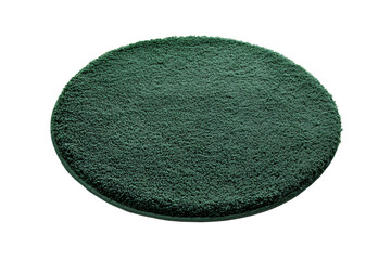 Green round carpet isolated element.