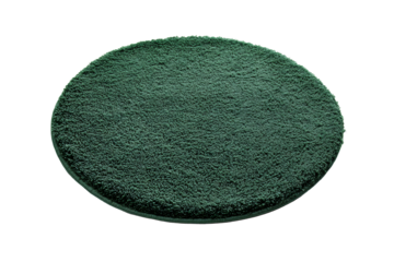 Green round carpet isolated element.
