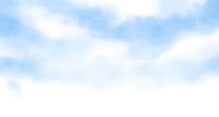 薄雲のある青空　水彩タッチ
