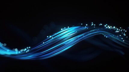 Abstract Blue Light Stream With Bokeh