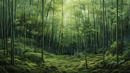 Fototapeta premium Tranquility in a Bamboo Forest