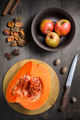 Pumpkin and other fruits and ingredients