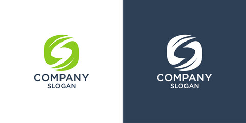 letter s abstract leaf monogram with green color logo design vector