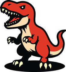 Cute Dinosaur Cartoon Mascot Illustration
