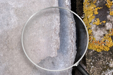 Old and very dangerous asbestos roof. Asbestos dust in the envir