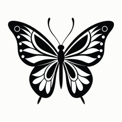 Butterfly silhouettes collection vector illustration isolated on white background