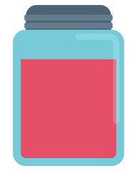 Jar flat icon isolated on white background.