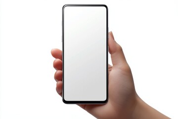 Blank Smartphone Mockup on Hand created with Generative AI