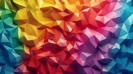 Naklejka premium Abstract background made of colorful low poly shapes, in the style of origami, 3d render.