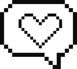 Pixel speech bubble cloud 8 bit y2k digital retro message with stars, arrow, heart. Game talk box, comment.b Text frame, border. 80s, 90s computer games.