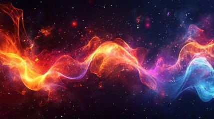 Obraz premium Vibrant Music Energy - Abstract Sound Waves and Musical Elements with Dynamic Colors and Flowing Lines