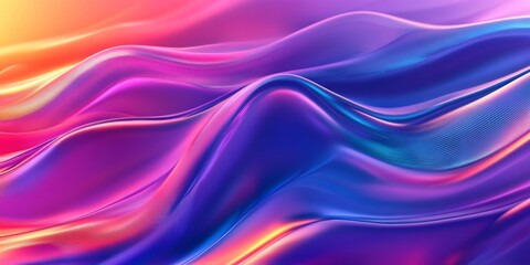 Fototapeta premium Abstract Liquid Forms Holographic 3D Wave Background: A Mesmerizing Abstract Art Canvas for Immersive Experiences.