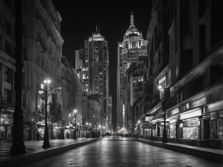 Obraz premium black-and-white cityscape