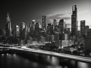 Obraz premium black-and-white cityscape