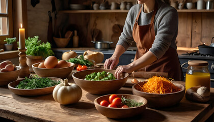 Traditional Chef in hotel or restaurant kitchen cooking