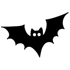 bat silhouette on transparent background