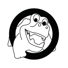CROCODILE HOLE LINE ICON DESIGN
