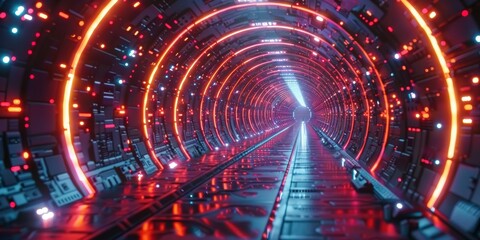Fototapeta premium Futuristic Tunnel of Light