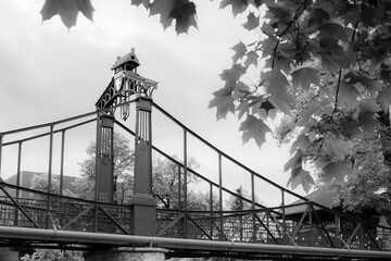 Old metal bridge and leaves