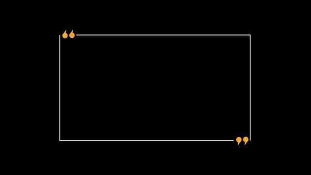 The text mark of the quote in the frame. 4K video