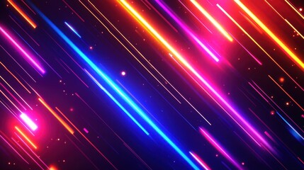 Obraz premium 50% OFF in a neon holographic design, dark background with vibrant glowing effect, futuristic and striking light patterns