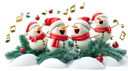 Christmas carols sticker pack, 3D realistic High quality image files, and festive design, perfect for holiday projects,