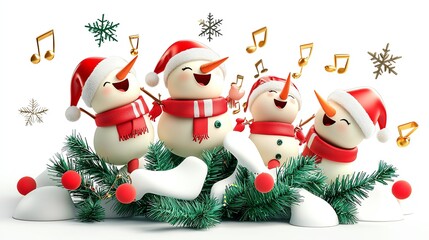 Christmas carols sticker pack, 3D realistic High quality image files, and festive design, perfect for holiday projects,