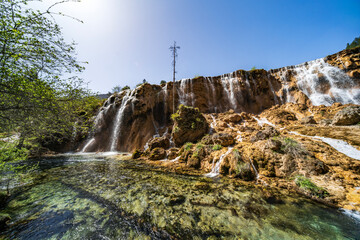 Pearl Shoal Waterfall in Jiuzhai Valley National Park, China