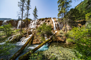 Pearl Shoal Waterfall in Jiuzhai Valley National Park, China